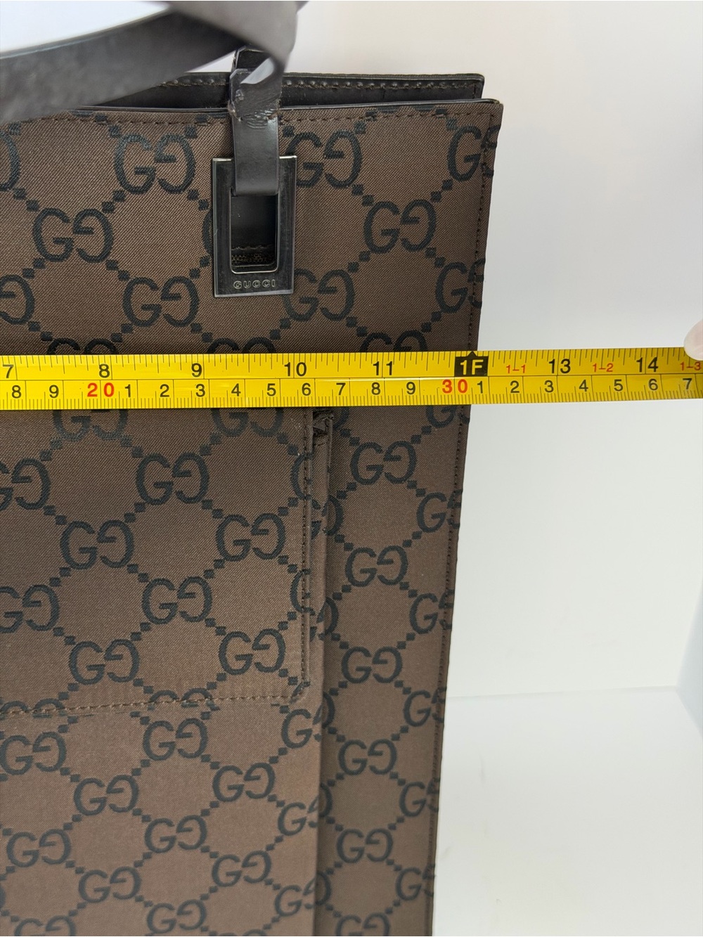 Gucci Vintage Monogram Brown Nylon Canvas Tote Bag - Picture 2 of 16